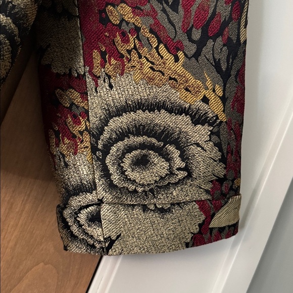 Chicos Design Silk Blend Sunflower Jacket Womens 3/XL Button down Art to Wear - Picture 5 of 12